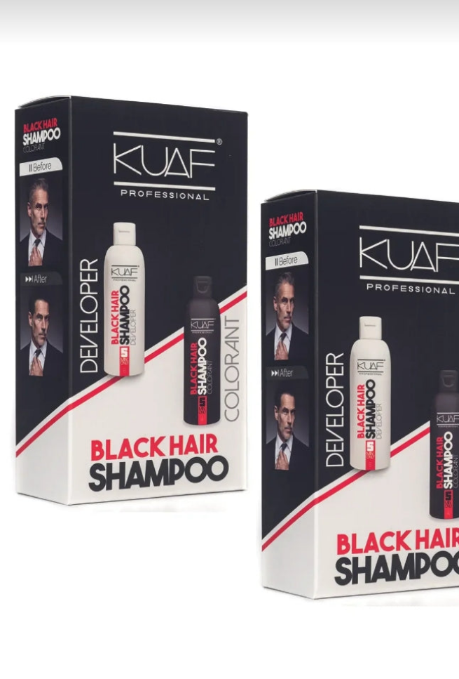 Saç ve Sakal Beyazlığını Yok Eden Siyah Şampuan Seti / Black Shampoo That Eliminates Hair and Beard Graying Set