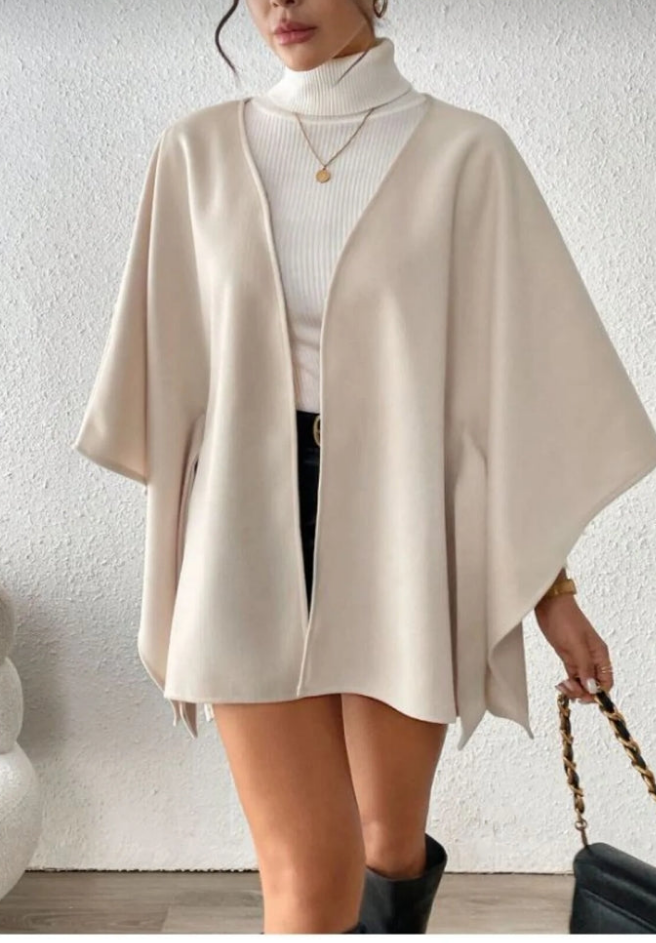 Ekru kaşmir kaban,ceket,panco / ecru cashmere coat jacket poncho